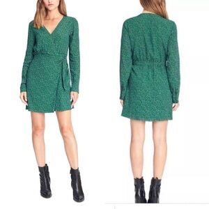 Sanctuary green/blue animal print wrap dress